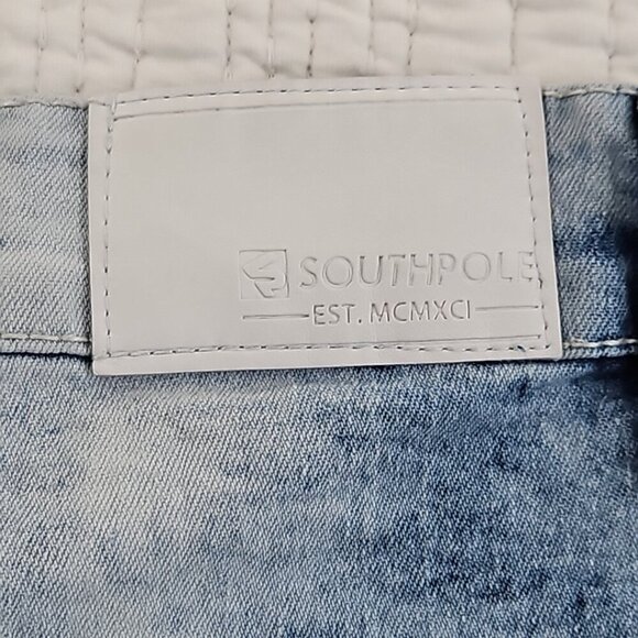 Southpole Jeans Men's 48 (50x33) Acid Wash Stretch Moto Distressed Y2K EUC - Picture 12 of 15